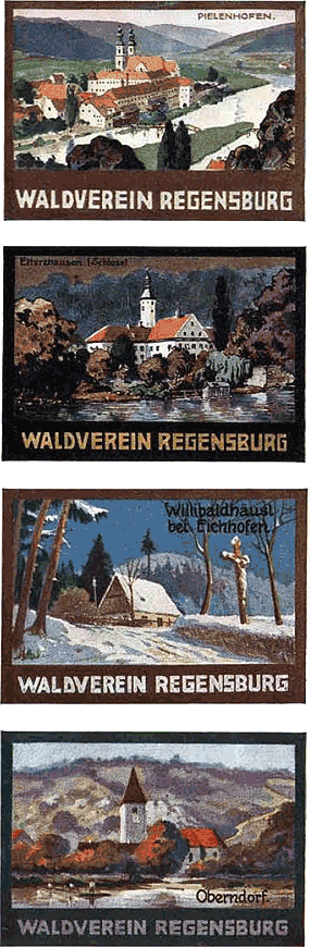 Satz Historischer Briefmarken des Waldvereins